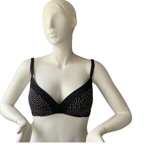 Lively Bra 34DD Black Pink Polka-dot The No Wire Push Up